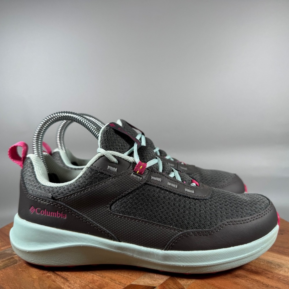 Columbia Flow Borough Low Kids Grey Pink Hiking Sneakers BY6063-089 Size 4Y